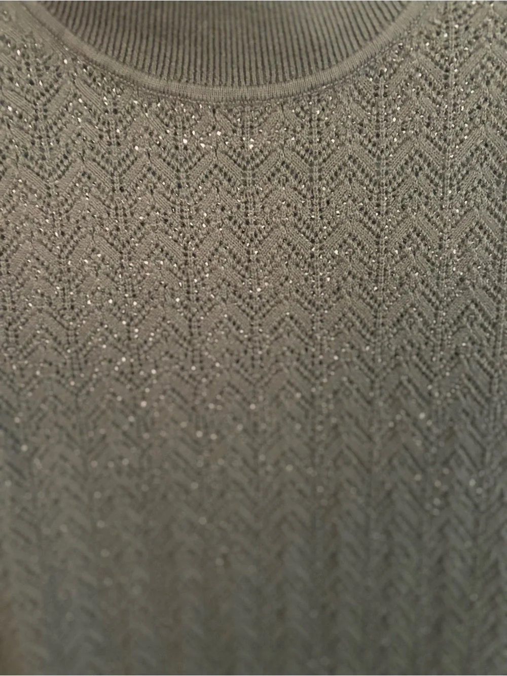 GAP Olive Green Pointelle Sleeveless Mock Neck Knit Tank - Picture 2 of 5